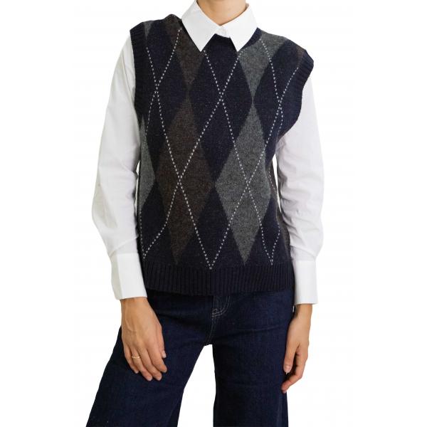 gilet girocollo con rombi Only 